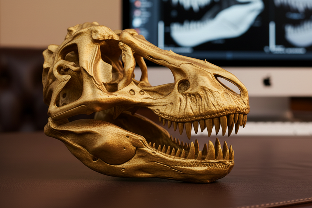 T-Rex Large Replica Skull 3D Print – Tyrannosaurus Rex Model – Highly Detailed Dinosaur Skull – PLA Resin Nylon – Prehistoric Decor Gift