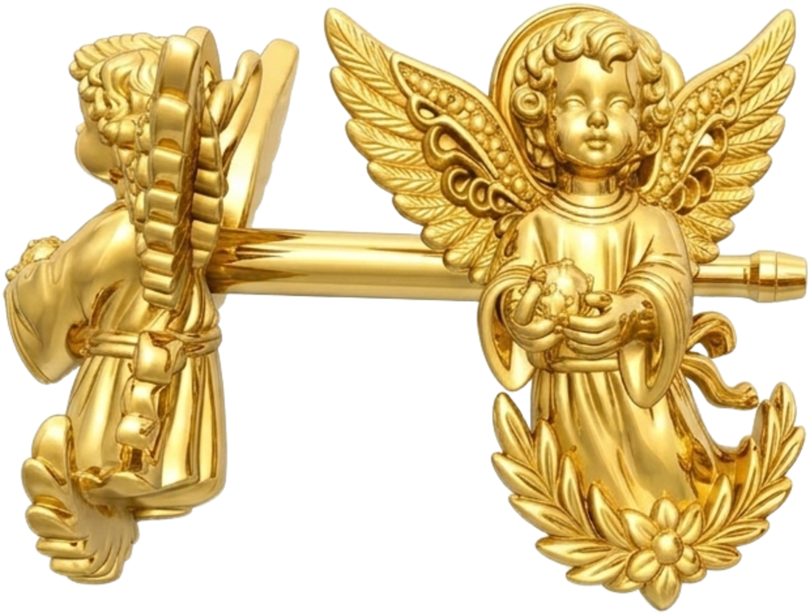 Angel Cherub Stud Earrings | 9K Gold, Sterling Silver or Brass | Handmade Angel Jewelry | Cherub Earrings | Artisan Religious Jewelry | Gift for Her