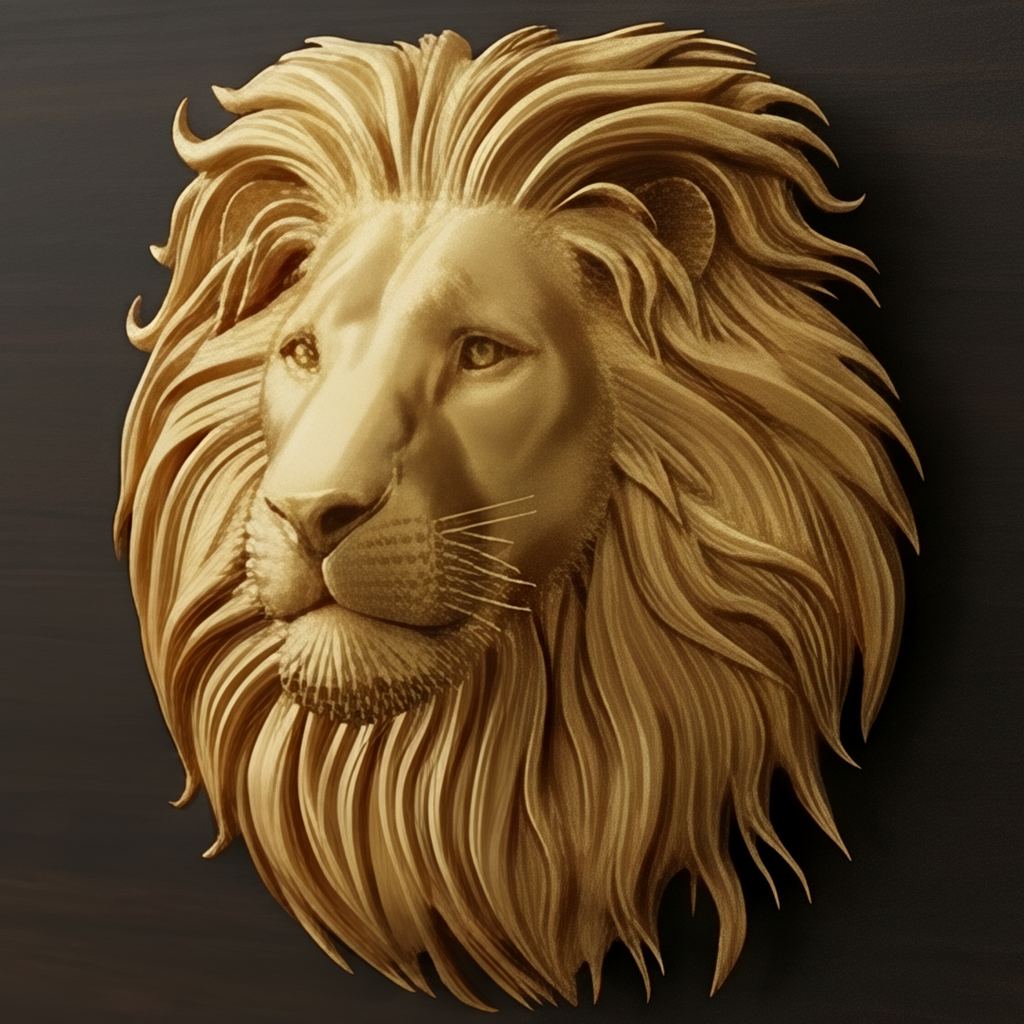Lion Head Wall Mount PLA Sculpture 250mm | 3D Printed Lion Wall Art | Large Wall Decor | Handmade Animal Sculpture