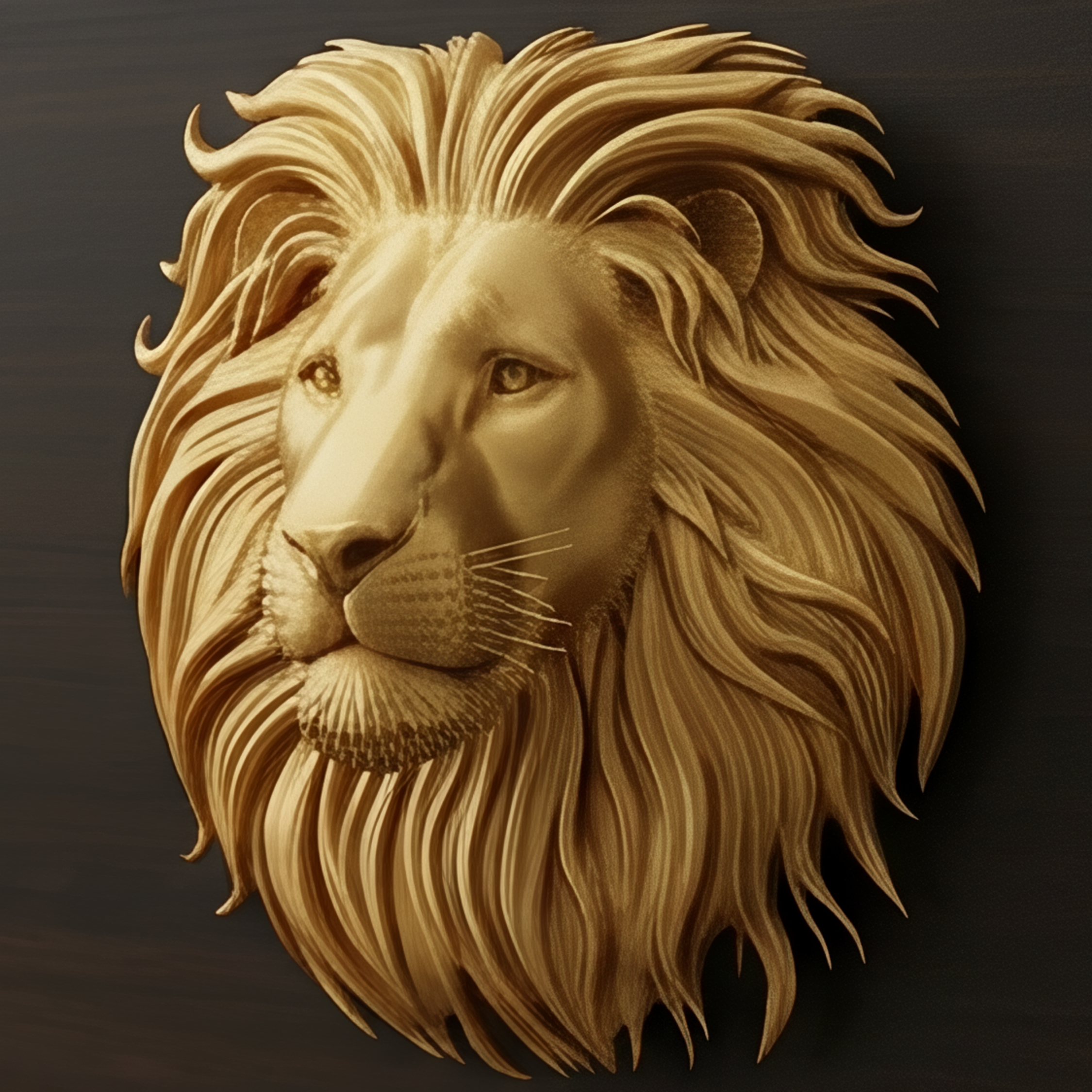 Lion Head Wall Mount PLA Sculpture 250mm | 3D Printed Lion Wall Art | Large Wall Decor | Handmade Animal Sculpture