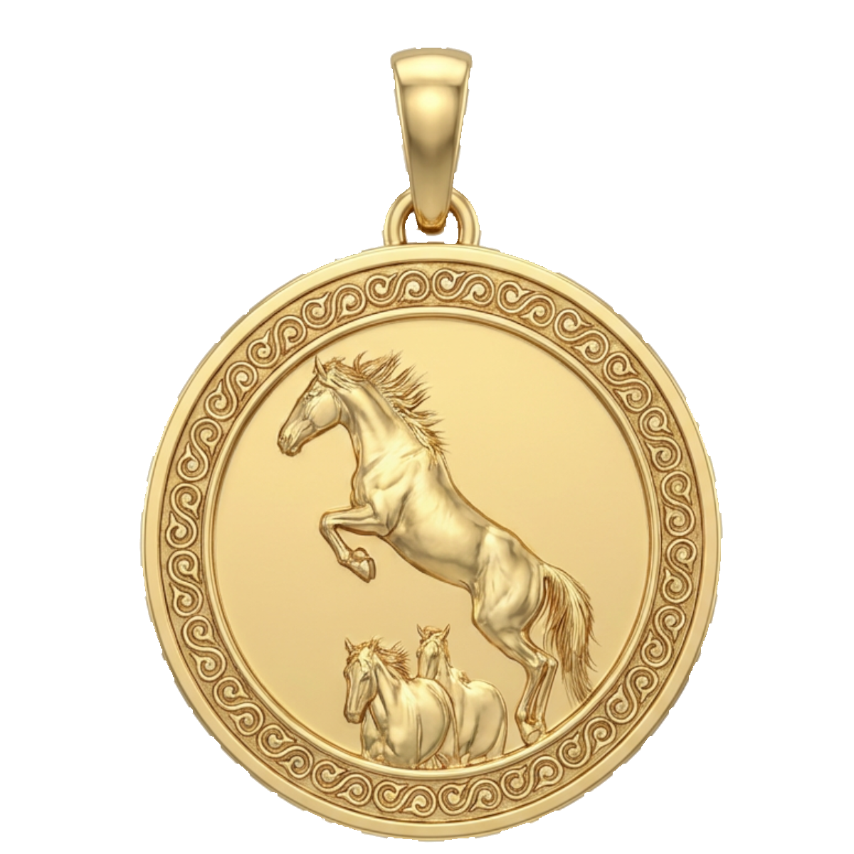 Bucking Mustang Horse Pendant Necklace in Gold or Sterling Silver – Wild Western Jewelry Symbolizing Freedom & Power