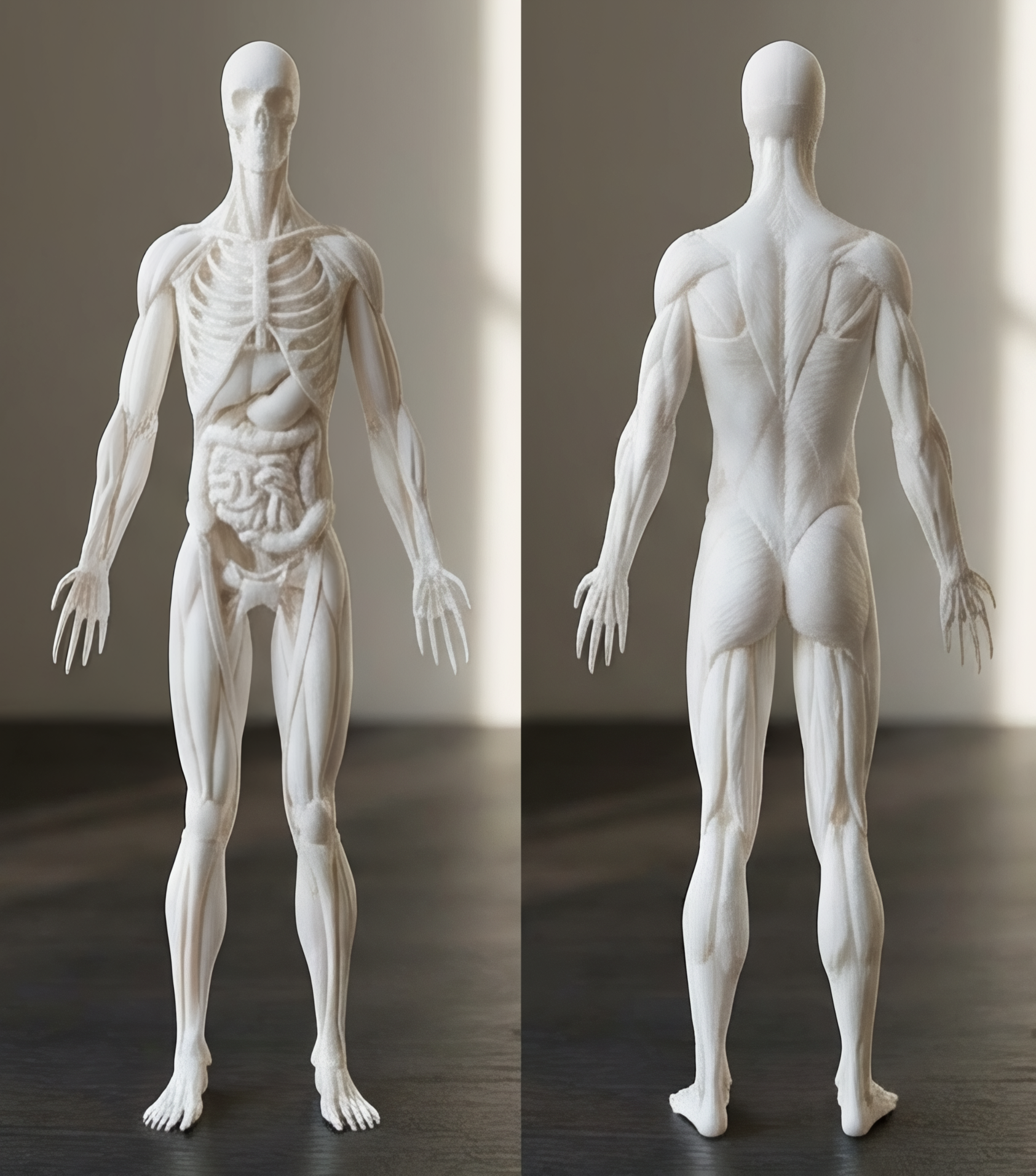 Human Anatomy Model 3D Print – Skeleton & Organs Figure | Educational Medical Model | PLA Nylon Resin | Desk Decor | Anatomy Gift