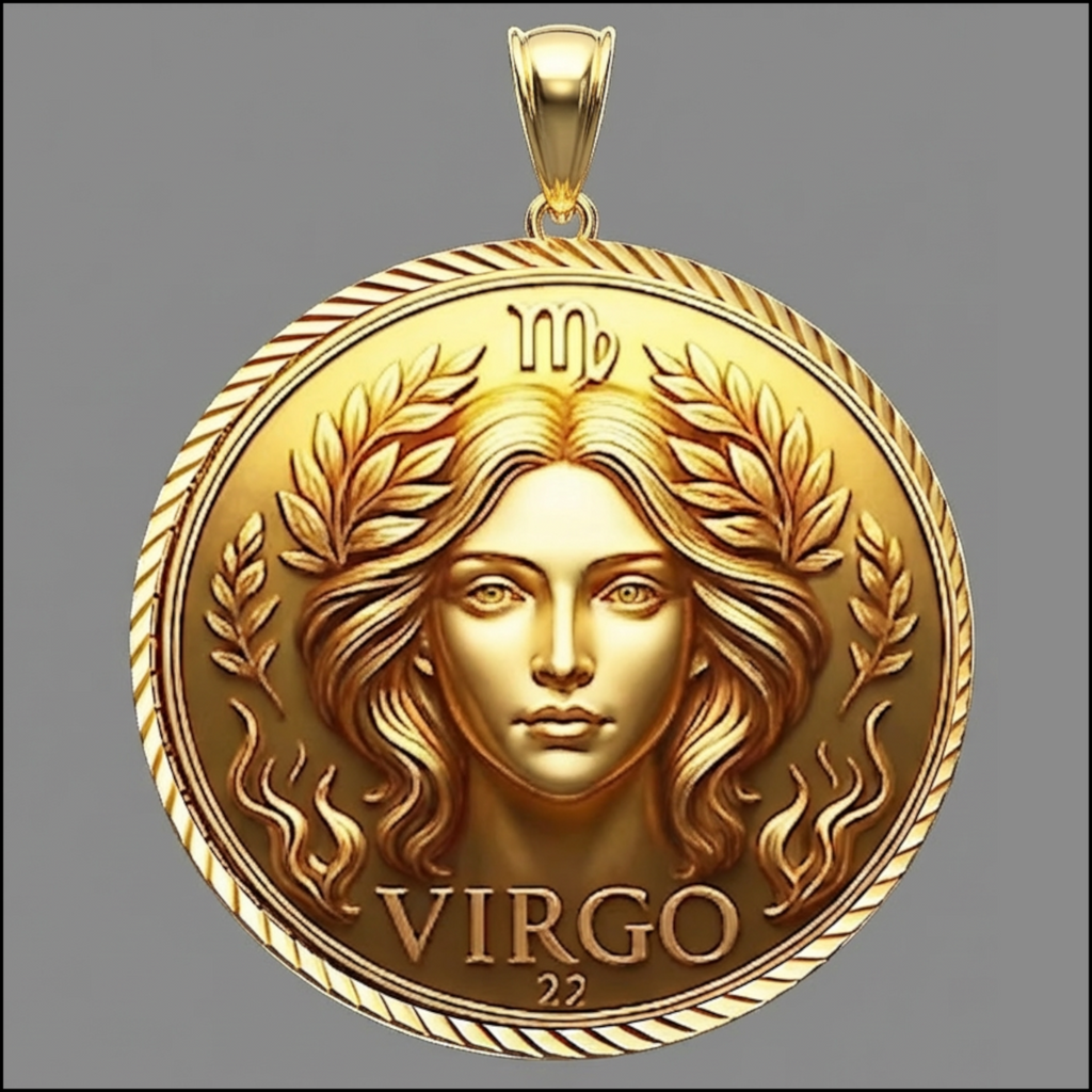 SILVER Virgo Zodiac Pendant Necklace – Astrology Star Sign Jewelry – Minimal Celestial Charm
