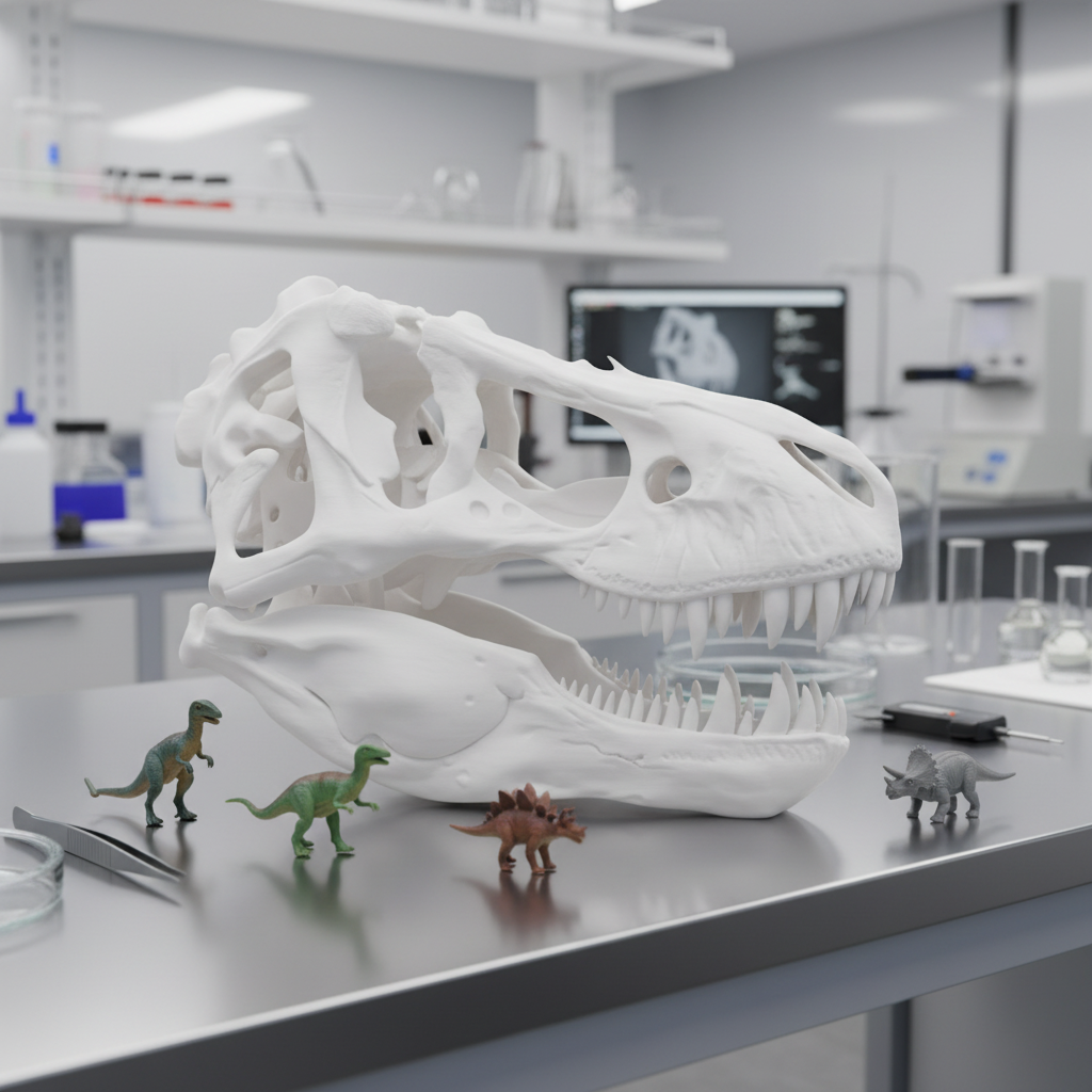 T-Rex Skull 250mm | 3D Printed Tyrannosaurus Rex Skull Replica | Collectible Prehistoric Sculpture
