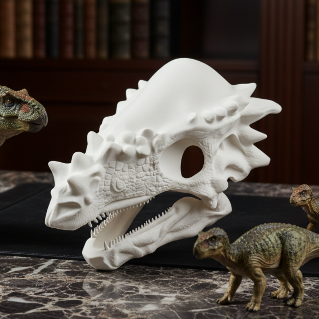 Pachycephalosaurus Skull 250mm | 3D Printed Dinosaur Skull Replica | Collectible Prehistoric Sculpture