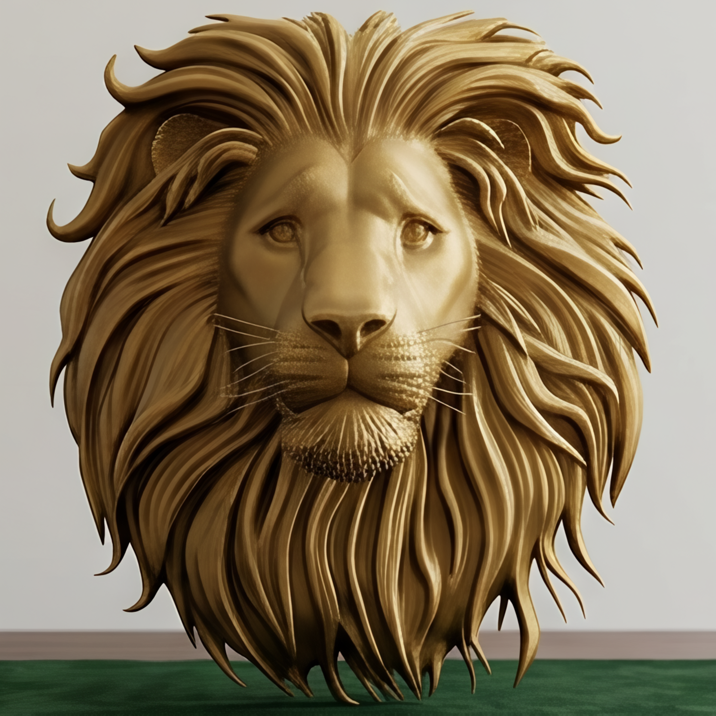 Lion Head Wall Mount PLA Sculpture 250mm | 3D Printed Lion Wall Art | Large Wall Decor | Handmade Animal Sculpture