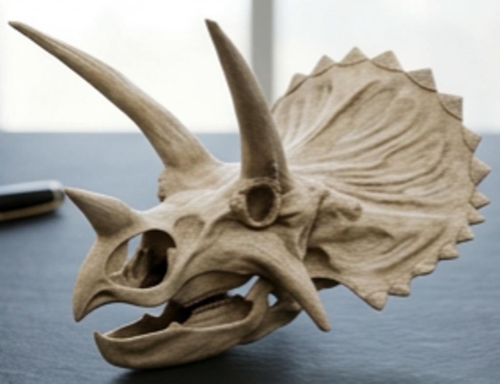 Triceratops Skull Replica 3D Print – Detailed Dinosaur Skull Model | PLA, Nylon & Resin