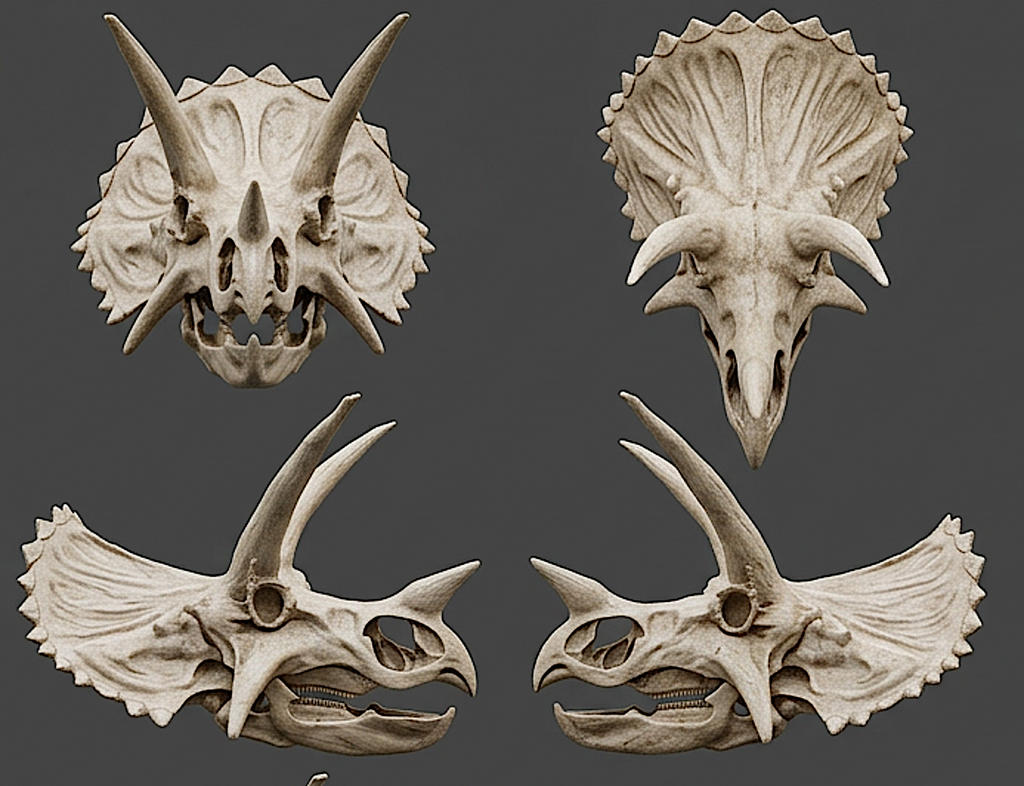 Triceratops Skull Replica 3D Print – Detailed Dinosaur Skull Model | PLA, Nylon & Resin