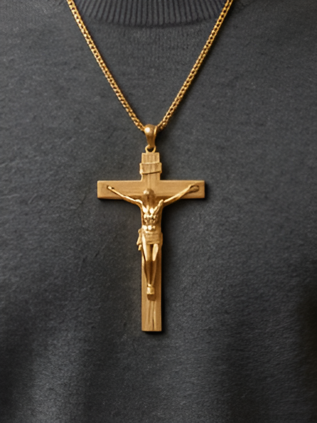 INRI Jesus Crucifix Pendant | Sterling Silver & Brass | Catholic Christian Jewelry | 25mm