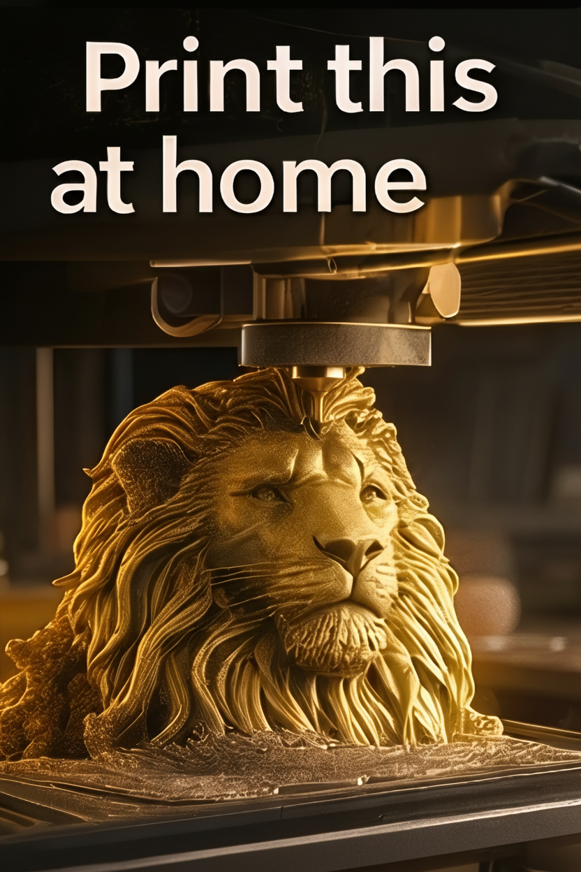 Lion Head Wall Mount PLA Sculpture 250mm | 3D Printed Lion Wall Art | Large Wall Decor | Handmade Animal Sculpture