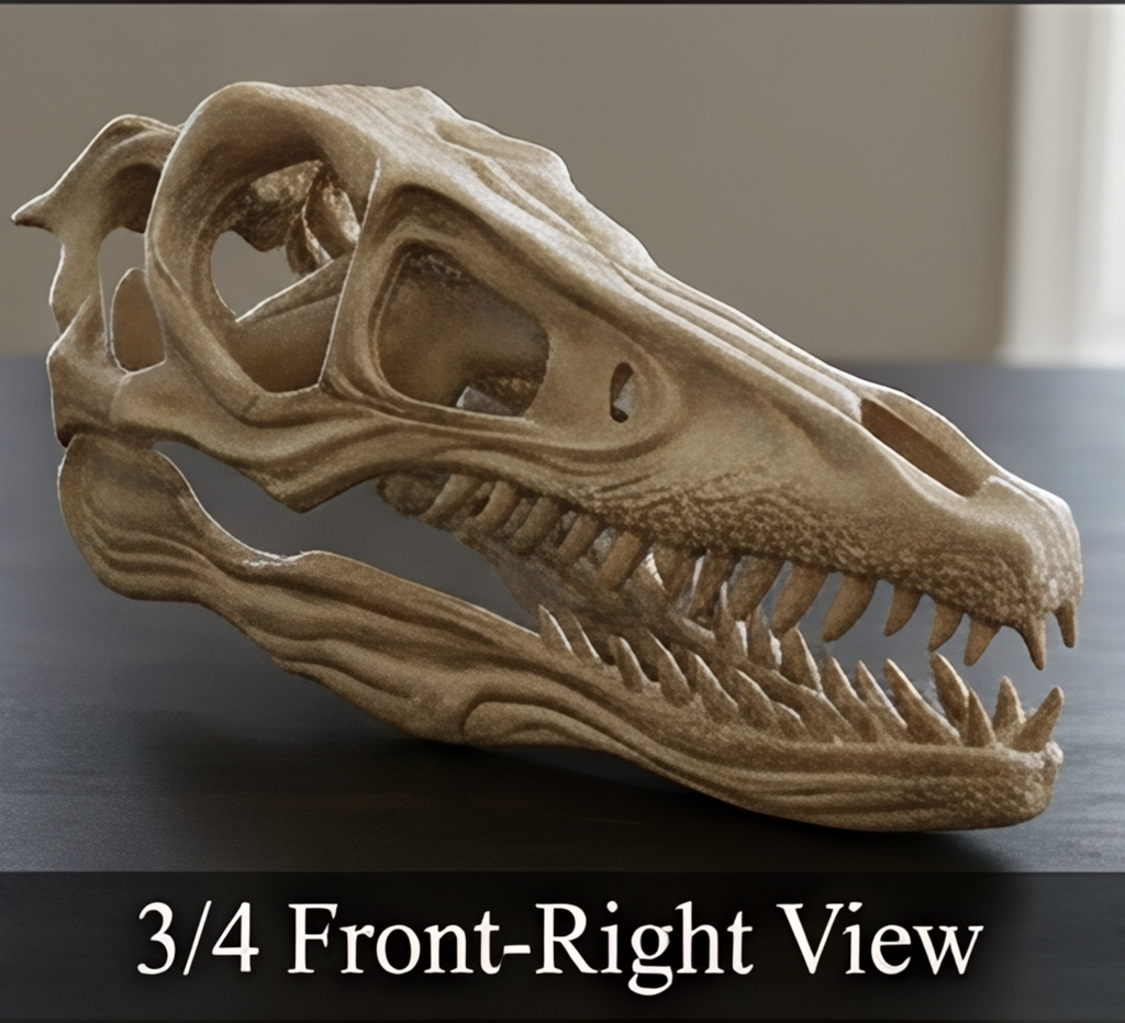 Velociraptor Skull 3D Print | Dinosaur Fossil Replica