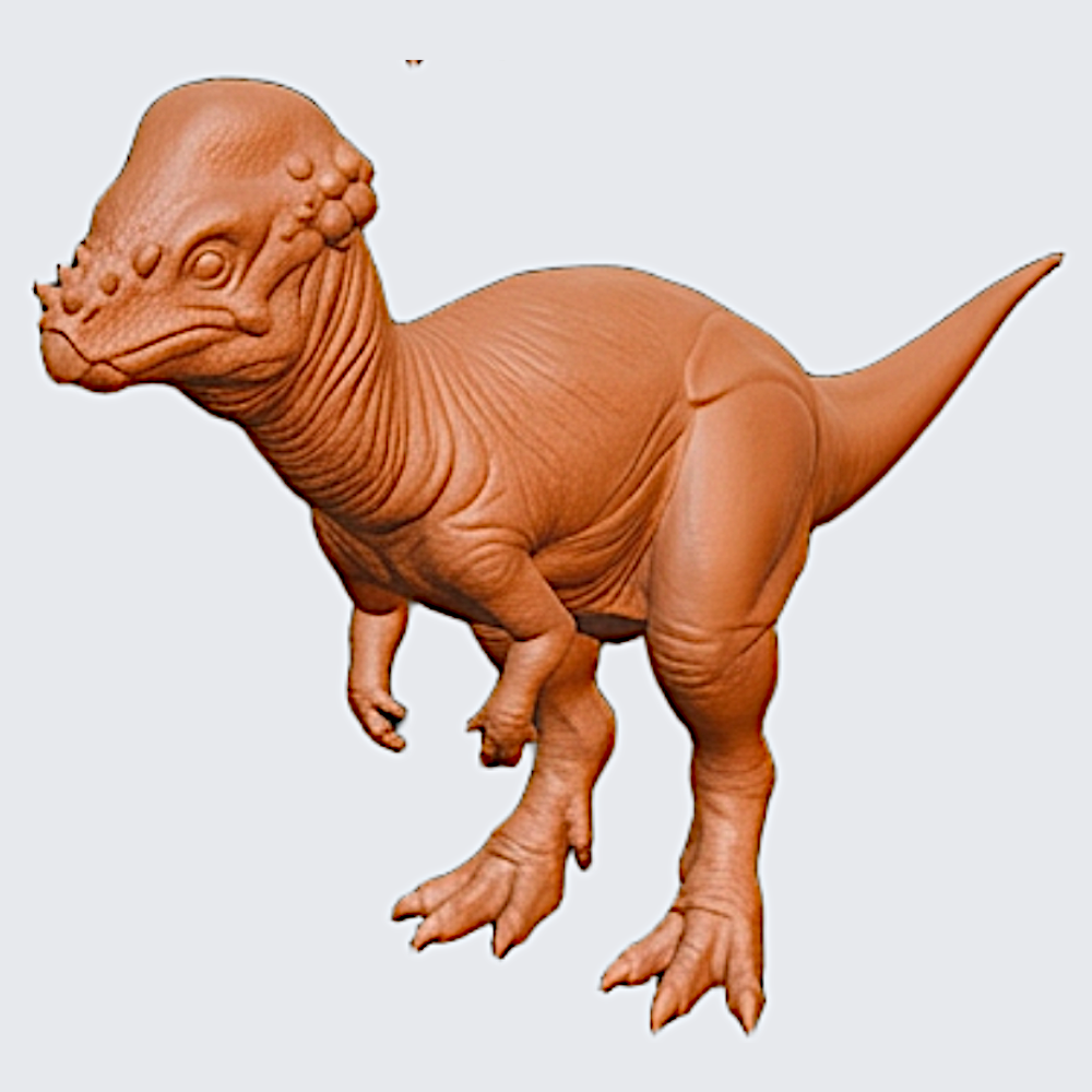 Pachycephalosaurus Dinosaur 3D Print (130mm) – Dome Head Dino Model – PLA, Nylon, Resin, TPU – Desk Decor Gift