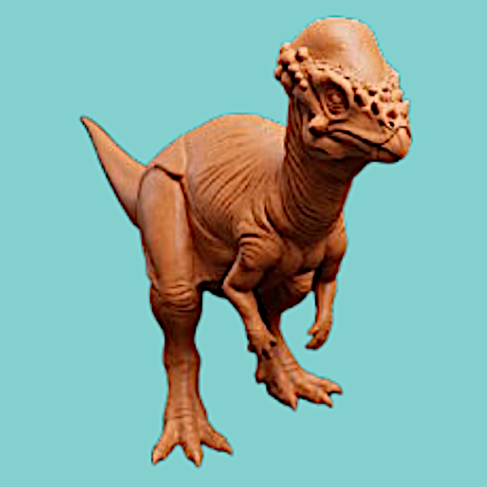 Pachycephalosaurus Dinosaur 3D Print (130mm) – Dome Head Dino Model – PLA, Nylon, Resin, TPU – Desk Decor Gift