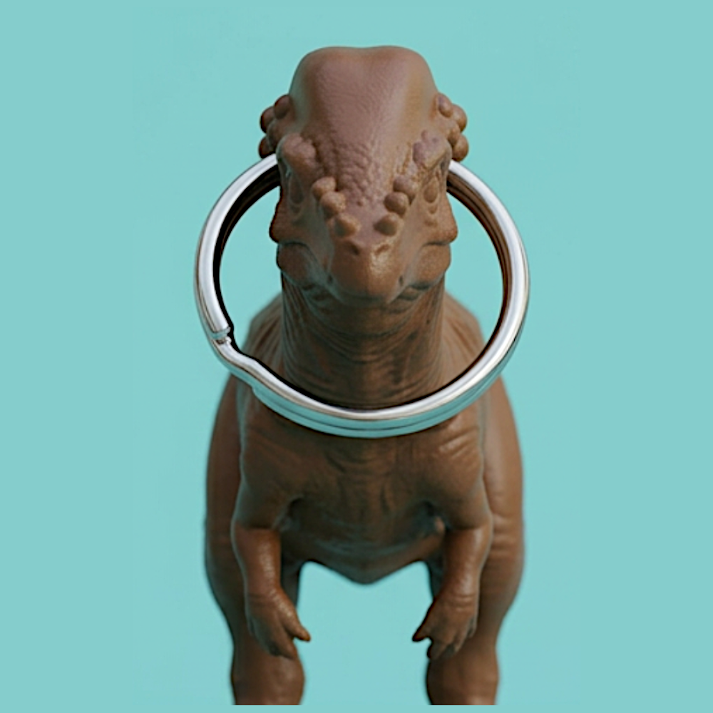 Pachycephalosaurus Keyring Tag 3D Print – Dinosaur Keychain Charm (40mm) – PLA, Nylon, TPU – Dome Head Dino Gift (Ring Not Included)