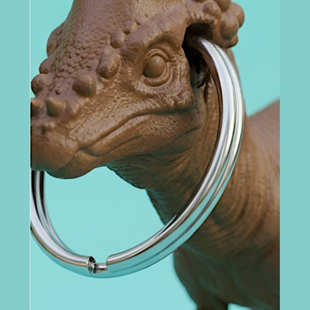 Pachycephalosaurus Keyring Tag 3D Print – Dinosaur Keychain Charm (40mm) – PLA, Nylon, TPU – Dome Head Dino Gift (Ring Not Included)