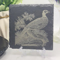 Pheasant Slate Coaster Engraved Natural Stone Epoxy Resin Finish