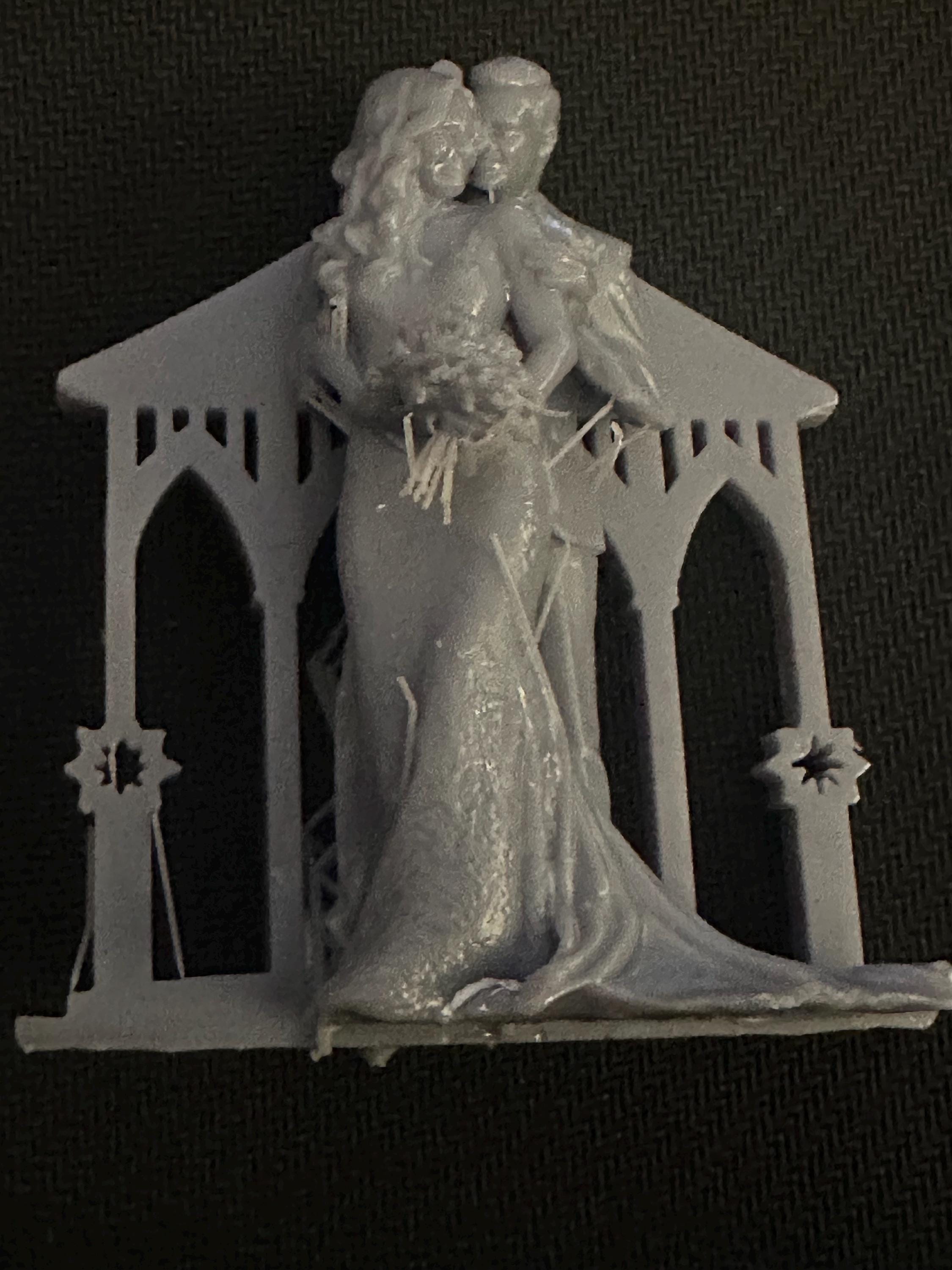 Handmade 3D Bride and Groom Under Gazebo – Traditional Wedding Resin Sculpture | Romantic Keepsake Gift