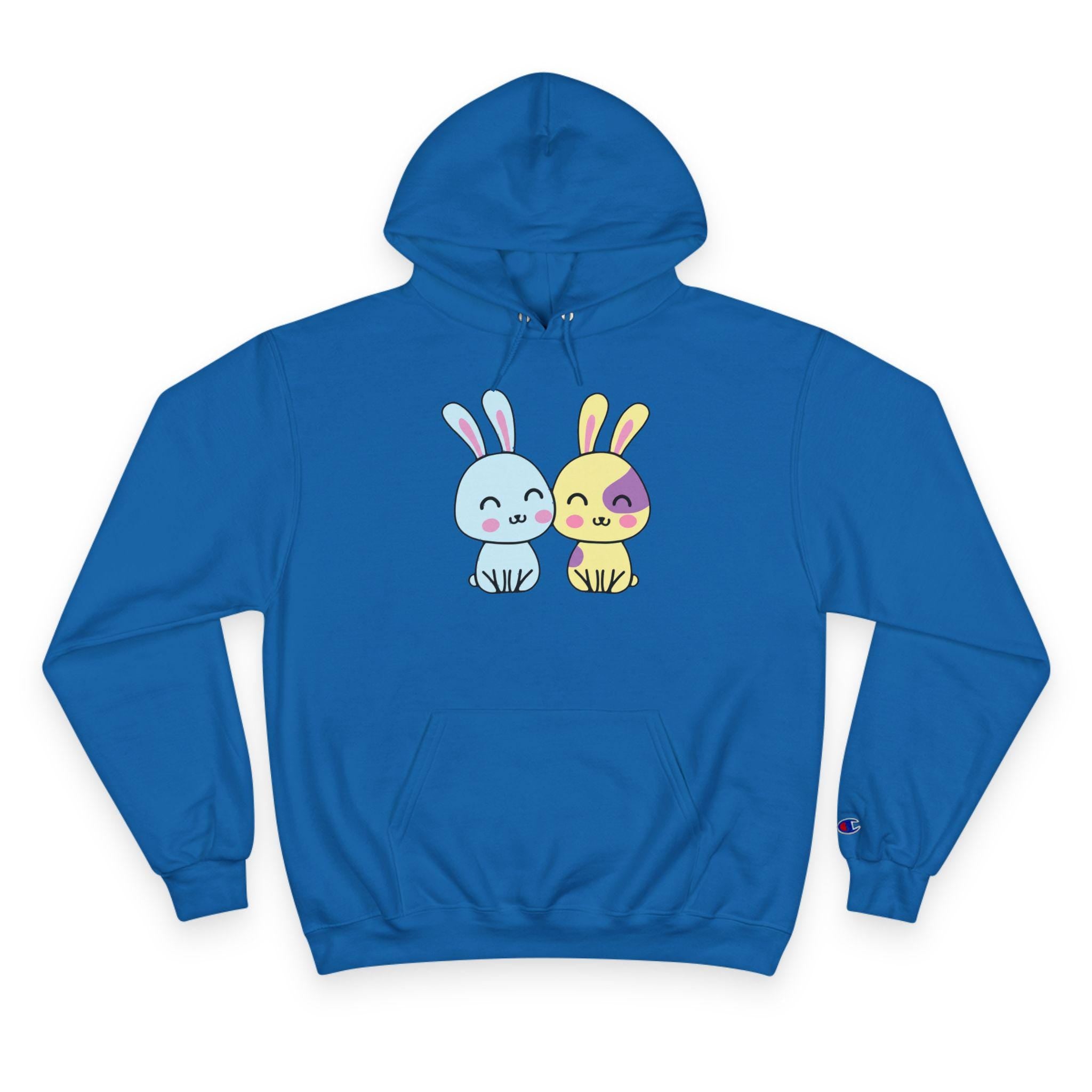 Kawaii Bunnies Hoodie, Matching Pastel Graphic Sweatshirt