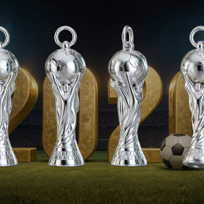 35mm World Champion Trophy Pendant Charm – Solid 925 Sterling Silver, Football Cup Necklace, 3D Detailed Jewellery Gift
