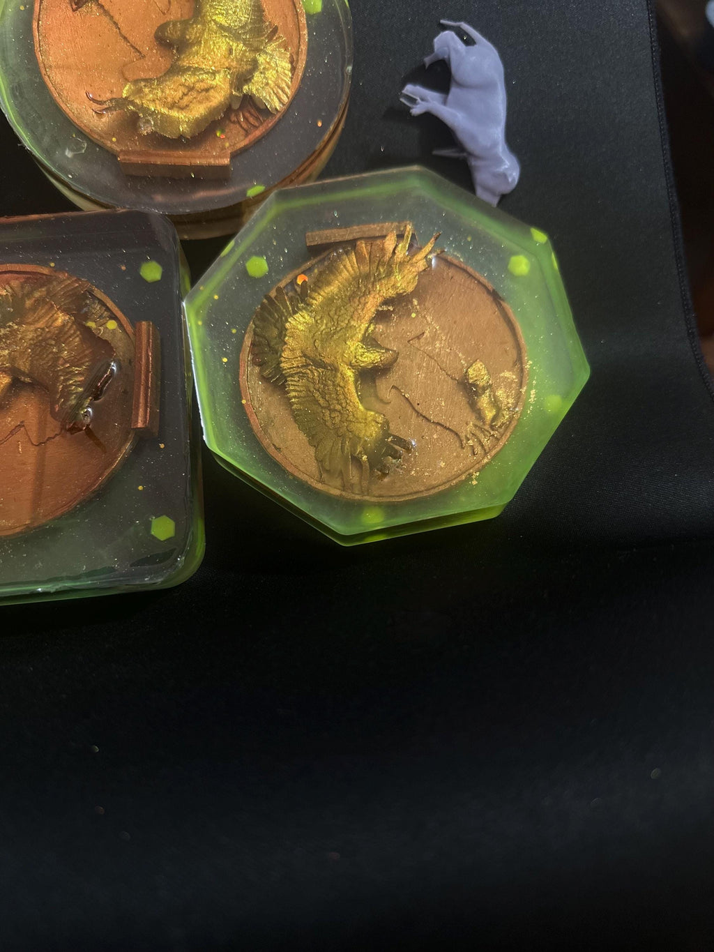 Golden Eagle Catching a Squirrel – Glow in the Dark Coaster Set of 3