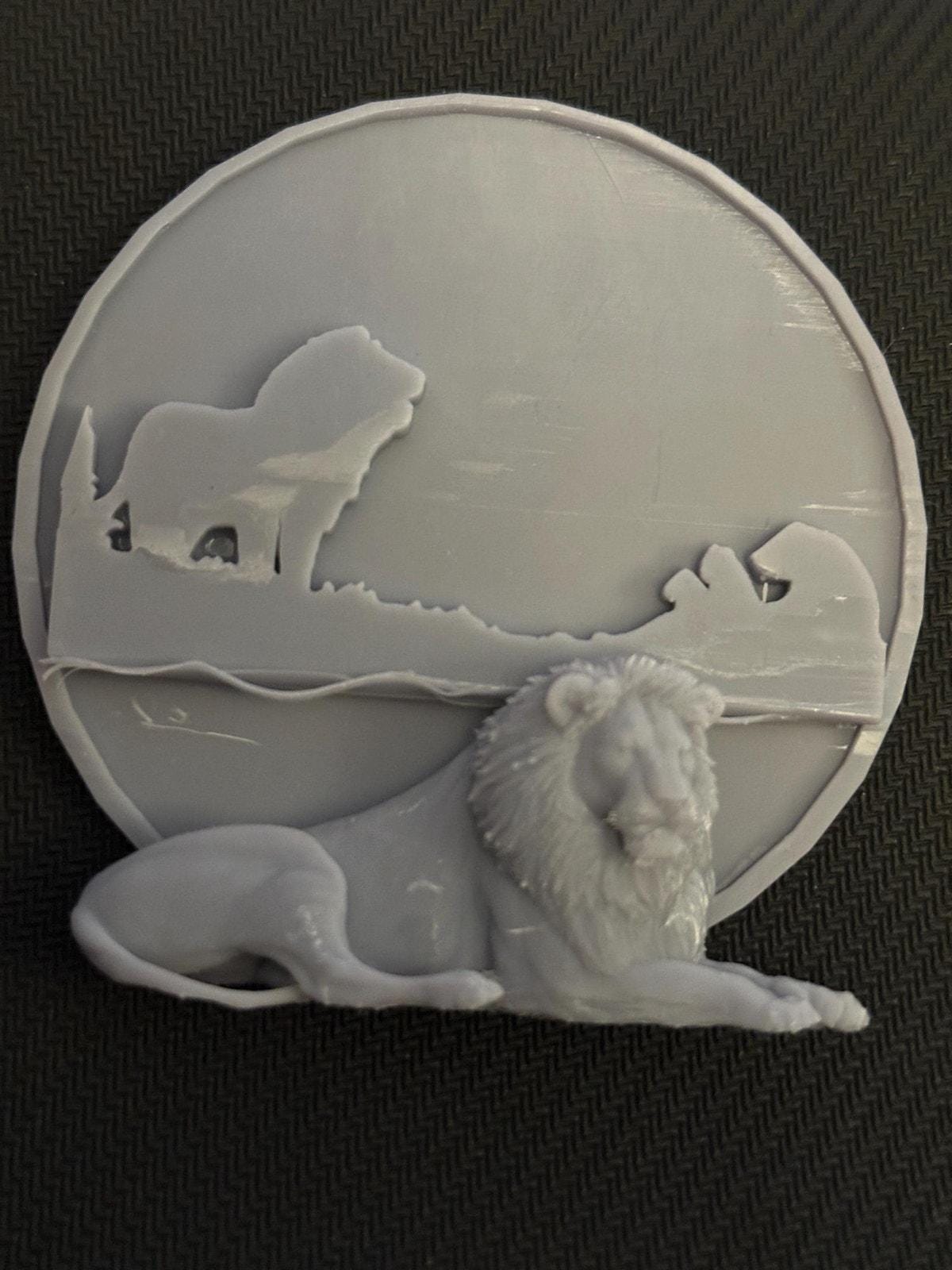 Majestic Lion in Savannah – Wildlife Sculpture/Decor