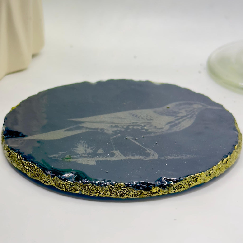 Starling Bird Slate Coaster | Handmade Engraved Wildlife Coaster | British Bird Gift | Nature Lover Home Decor