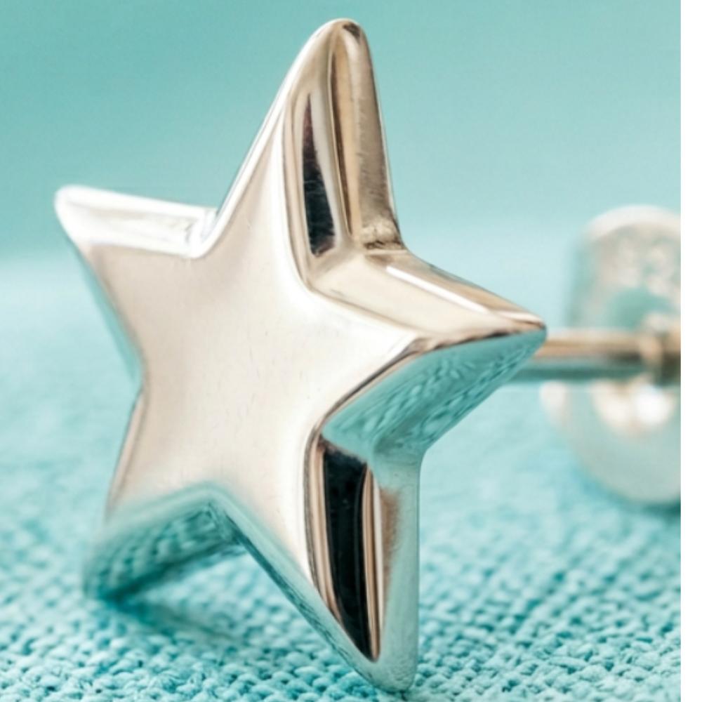 Star Stud Earrings Polished Silver Polished Brass Minimalist Unisex Jewelry 12mm