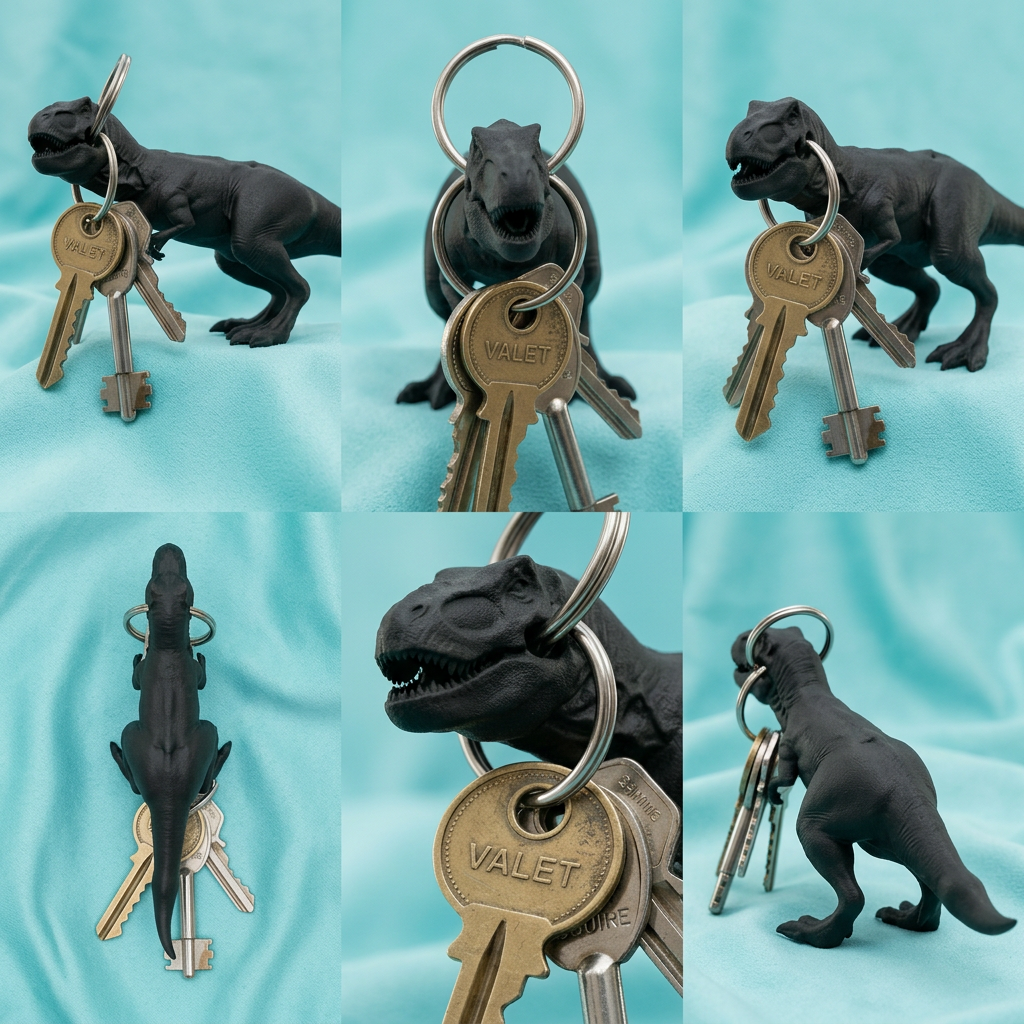 T-Rex Keychain Charm – Flexible TPU Dinosaur Tag | 3D Printed Keyring Pendant | PLA Nylon Options | Bag Charm Gift