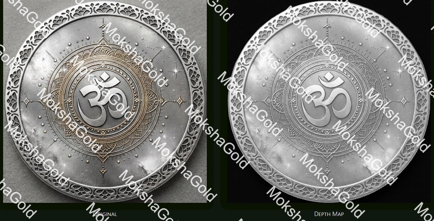 OM Symbol Laser Engraving Files: Coin, Pendant, Wall Art (svg, png, dxf, eps, depth map png)