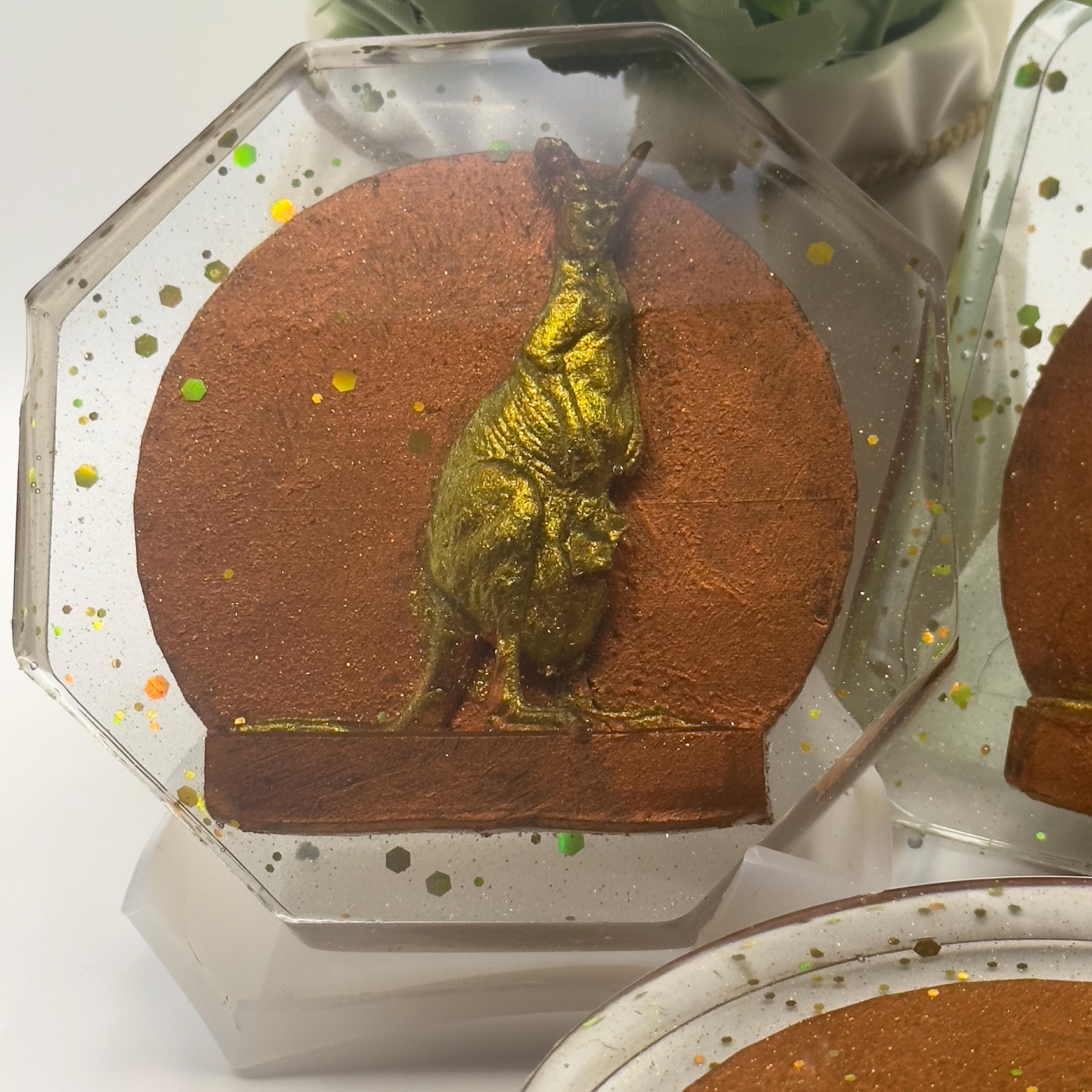 Kangaroo with Joey Resin Coaster – Australian Wildlife Gift