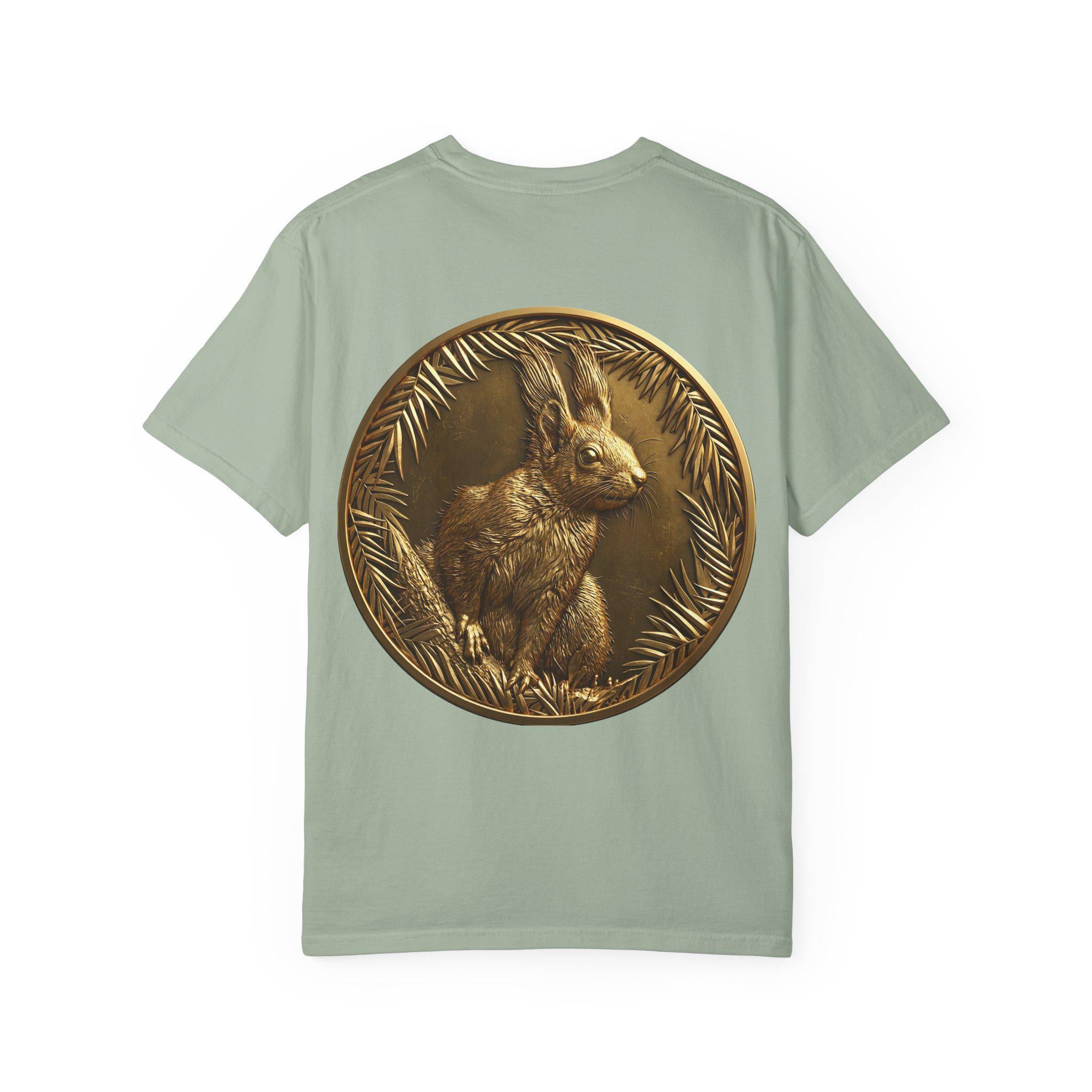 Golden Squirrel T-Shirt, 3D Wildlife Art Print, Nature Lover Apparel