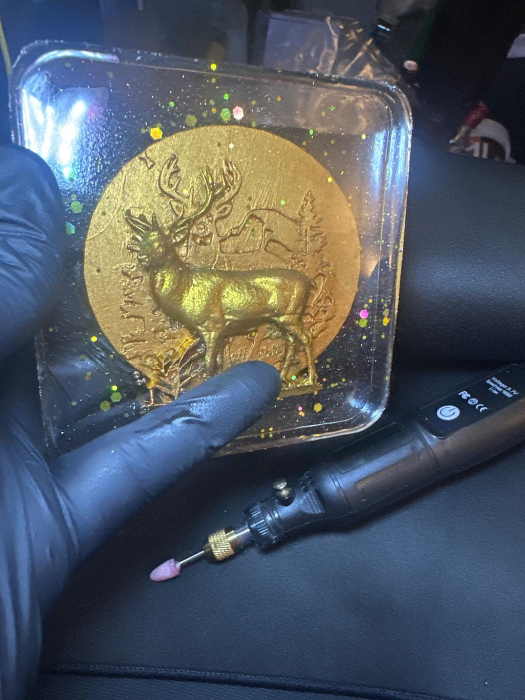 Red Deer Male with Antlers Sculpture – Handcrafted Wildlife Figurine | Rustic Home Décor Gift