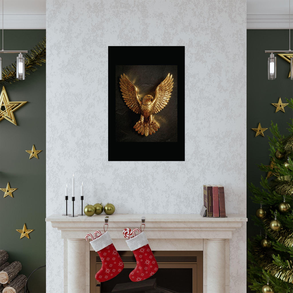 Gold Bald Eagle Wall Art | Majestic Wildlife Print