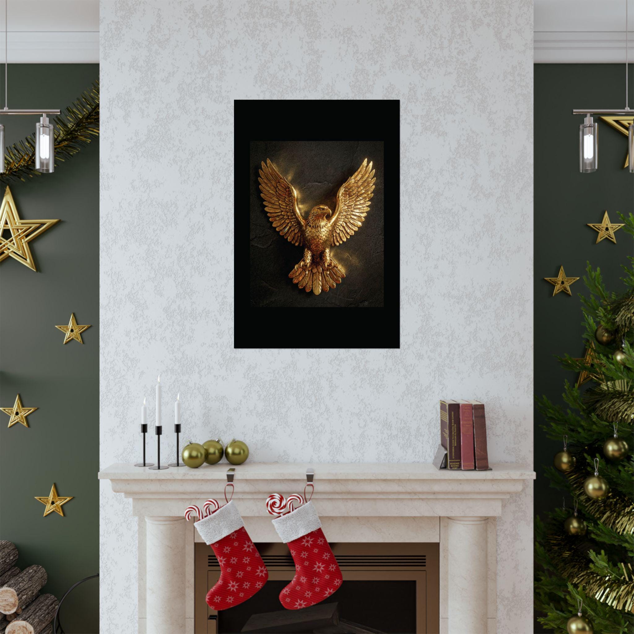 Gold Bald Eagle Wall Art | Majestic Wildlife Print