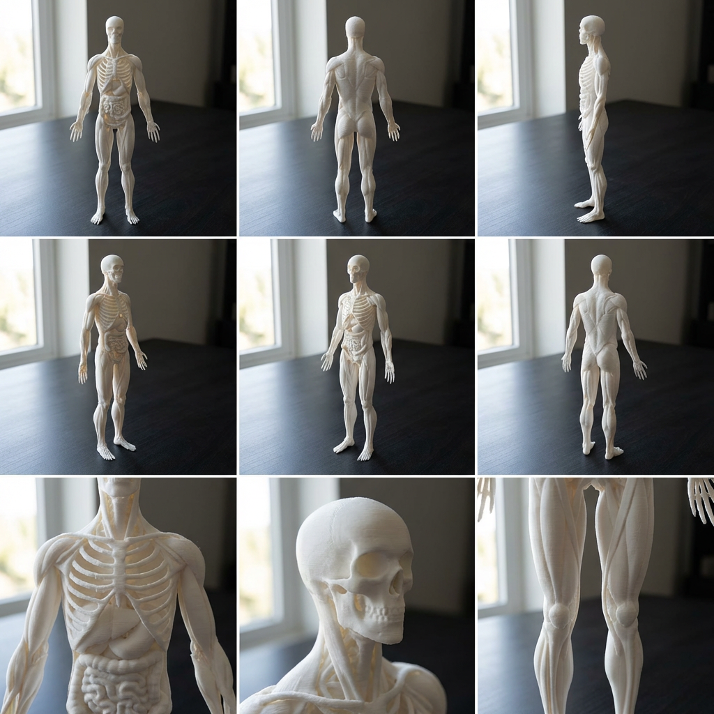 Human Anatomy Model 3D Print – Skeleton & Organs Figure | Educational Medical Model | PLA Nylon Resin | Desk Decor | Anatomy Gift