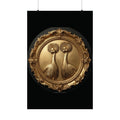 Gold Twin Cranes Art Print, Luxury Home Decor