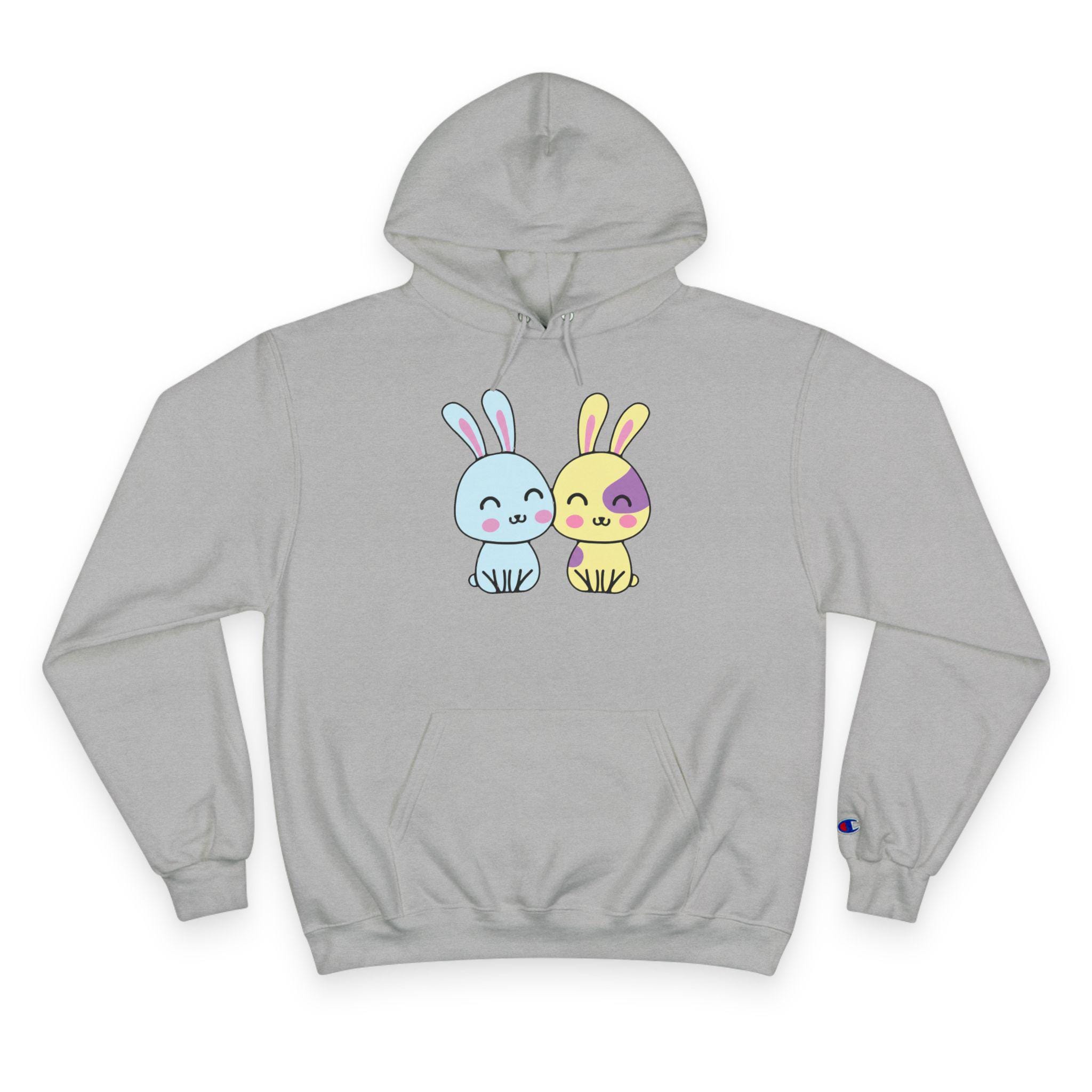 Kawaii Bunnies Hoodie, Matching Pastel Graphic Sweatshirt