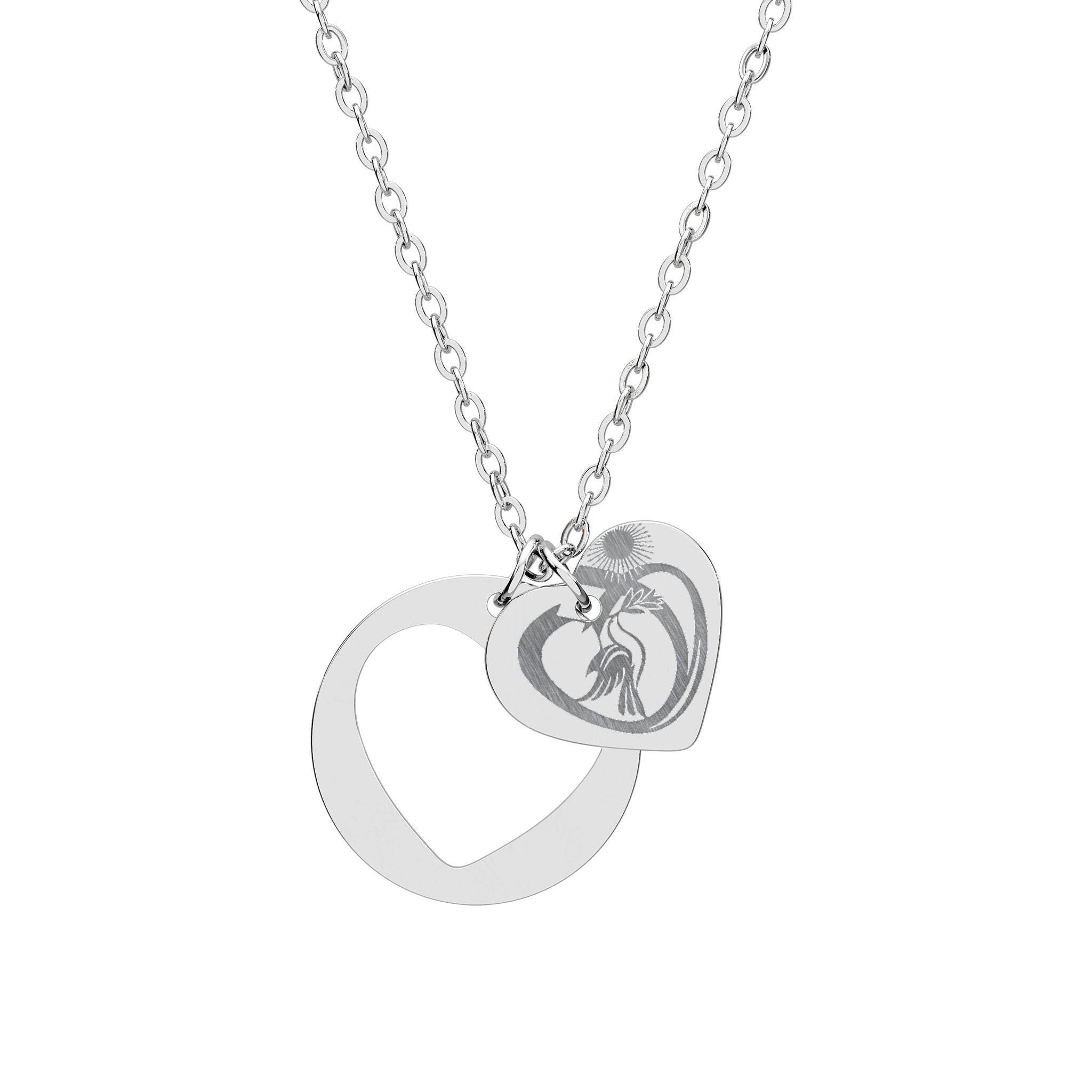 Engraved Heart Cutout Necklace, Personalized Engraving Pendant
