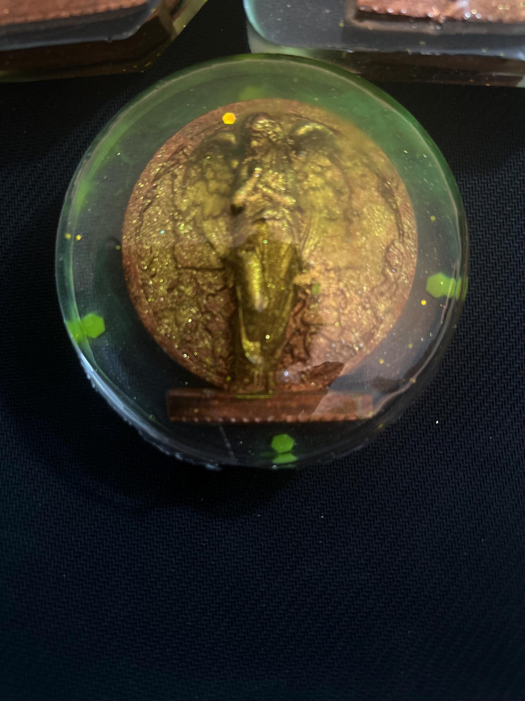 Angel with Wings Coaster Set – Glow in the Dark, Set of 3 Handmade Resin Coasters