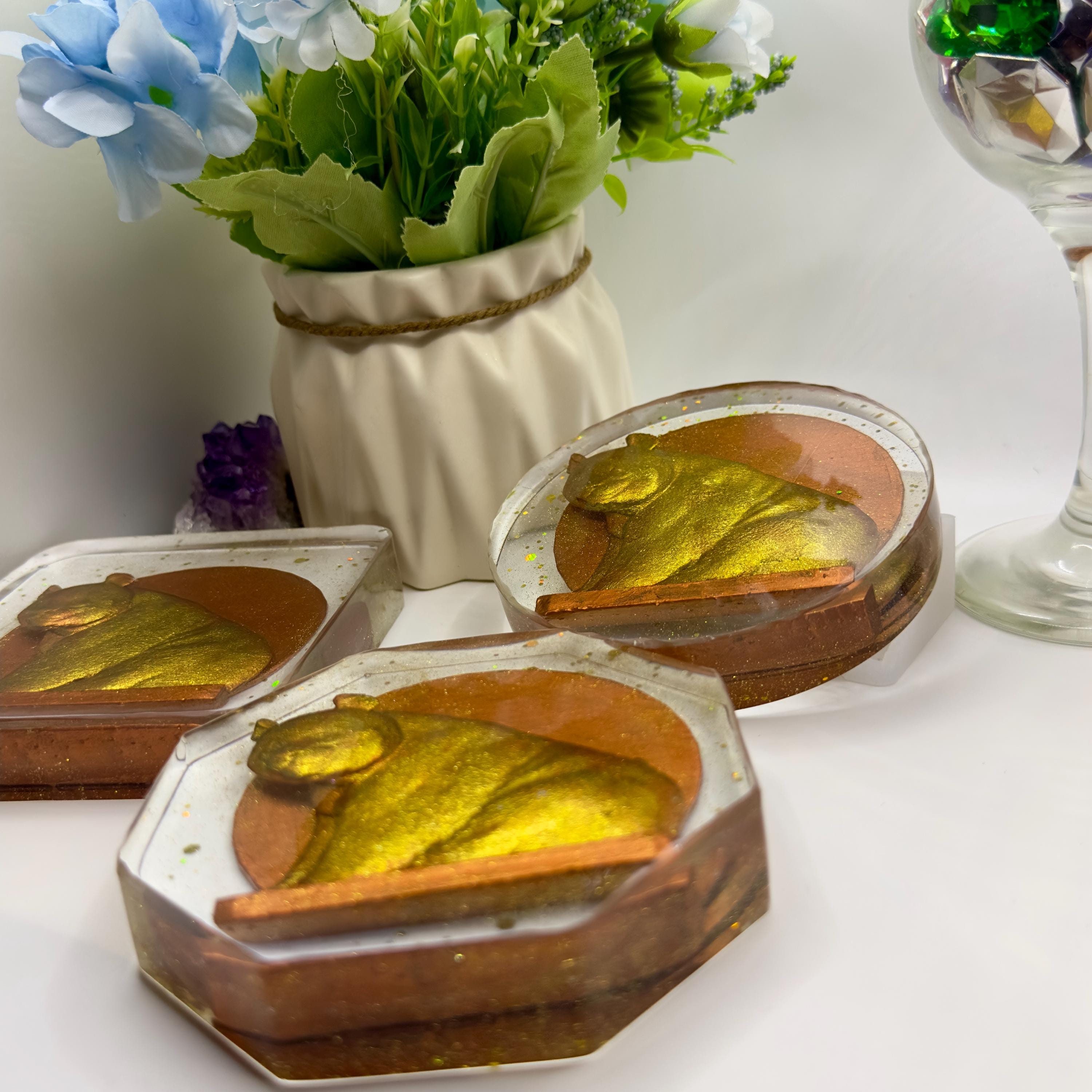 Handmade Panda Resin Coaster | Black & White Animal Art