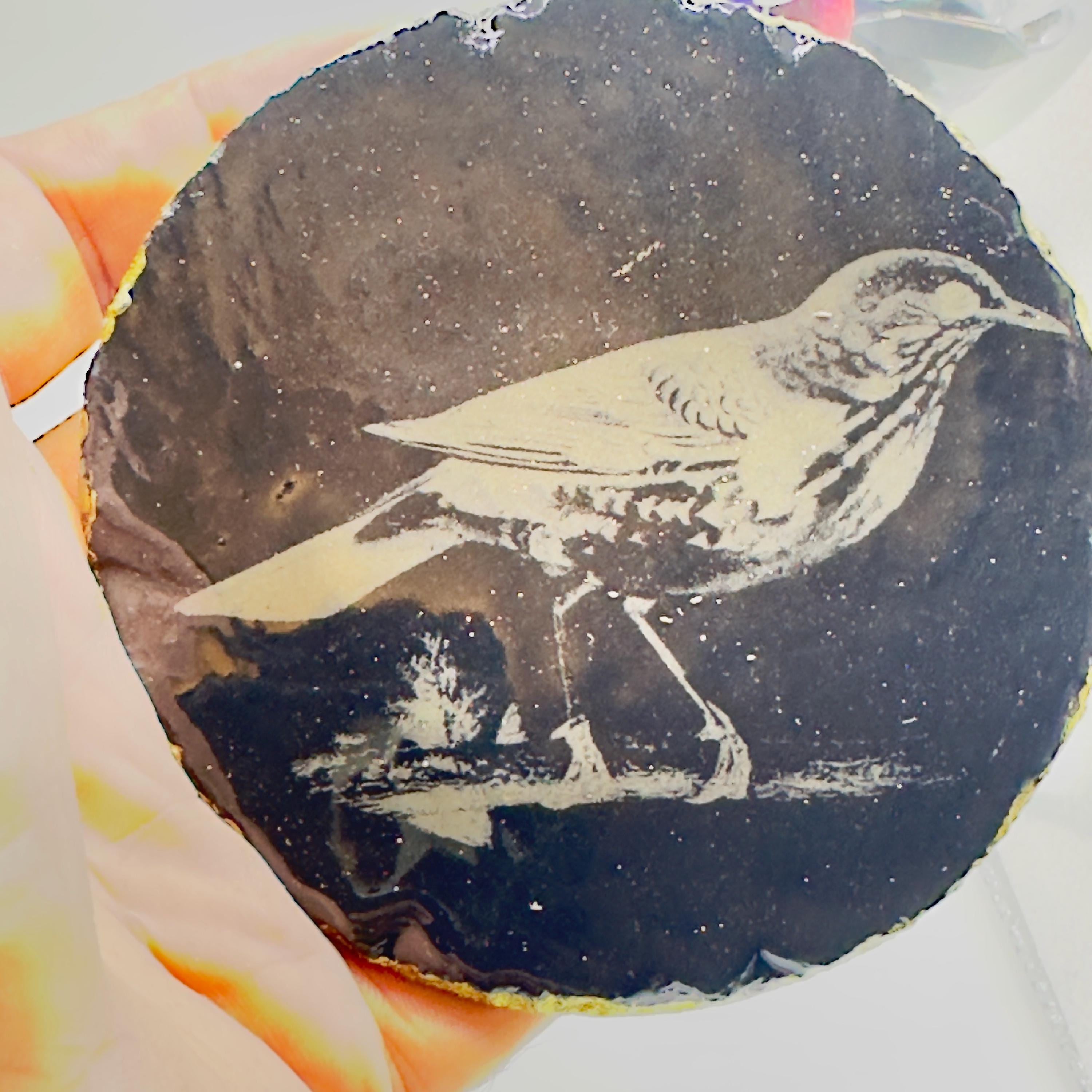 Starling Bird Slate Coaster | Handmade Engraved Wildlife Coaster | British Bird Gift | Nature Lover Home Decor