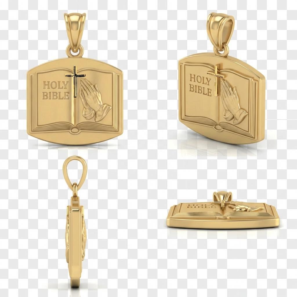 Praying Hands Bible Pendant Necklace with Cross – Christian Faith Jewelry