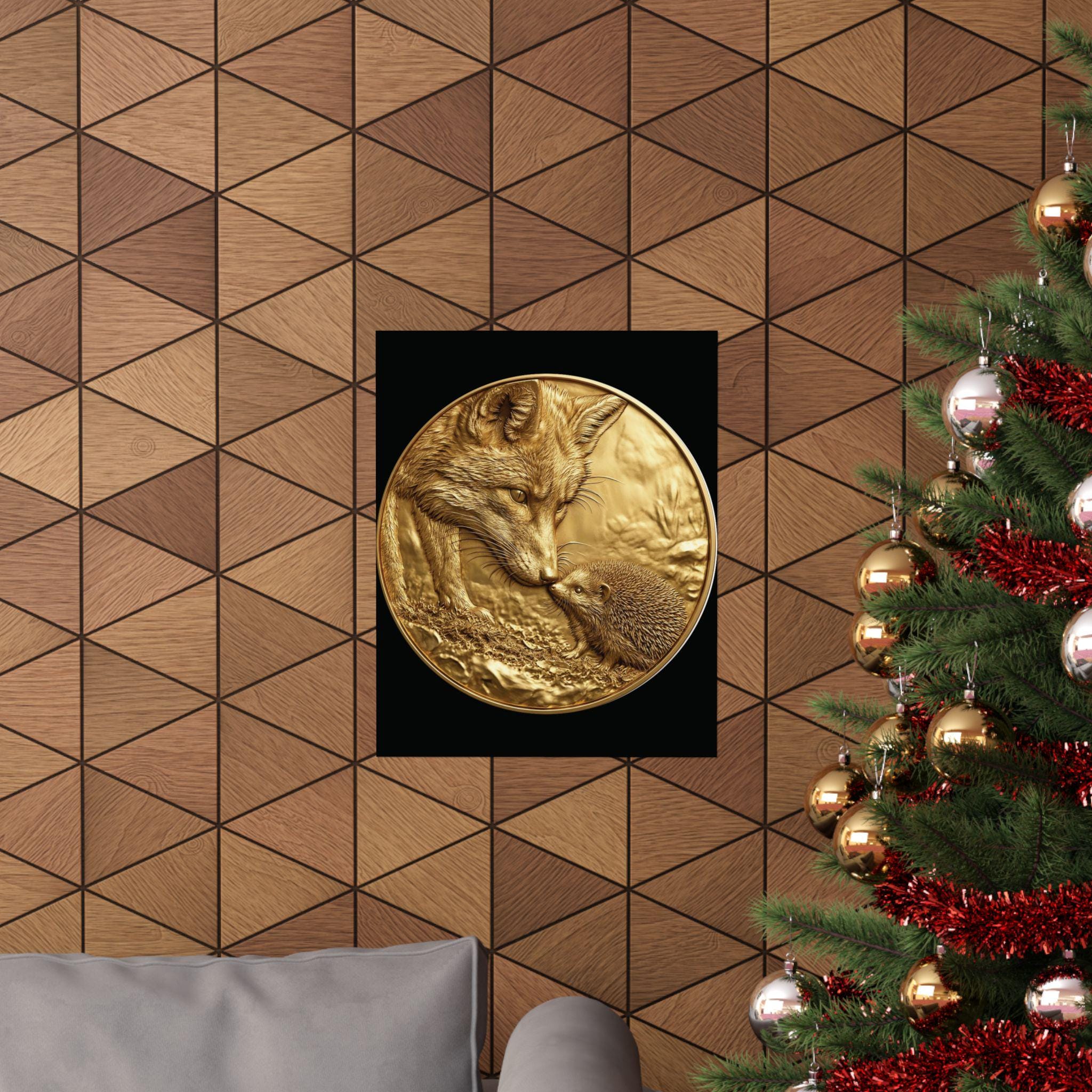 Gold Fox and Mole Print, Loving Wildlife Art