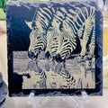 Zebra Slate Coaster | African Wildlife Art | Engraved Zebra Coaster | Safari Animal Gift | Natural Slate Coaster