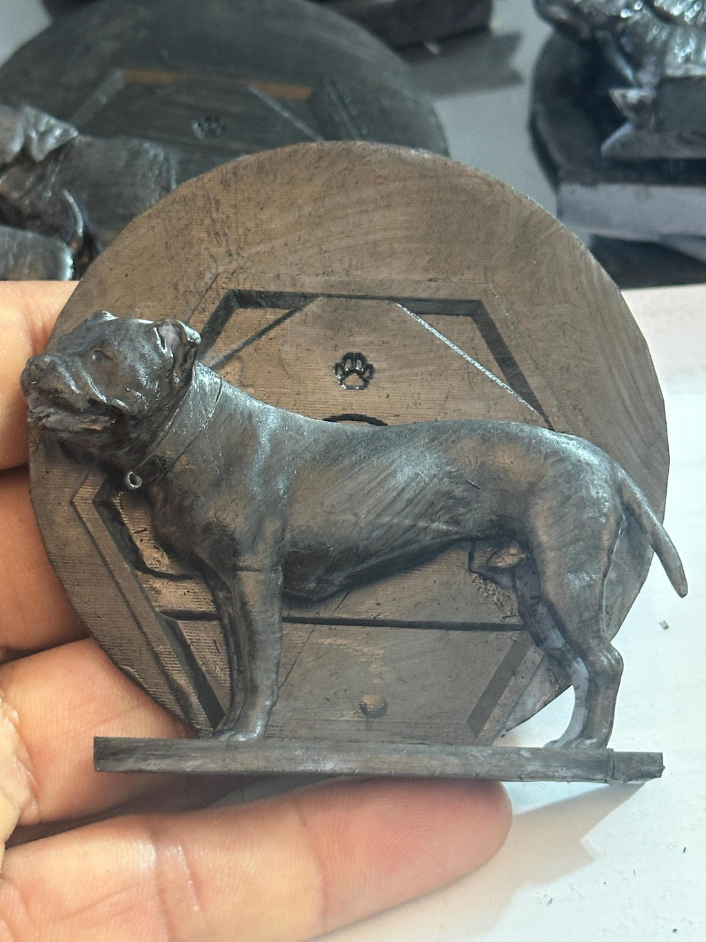 Staffordshire Bull Terrier Resin Model – Handcrafted Dog Sculpture
