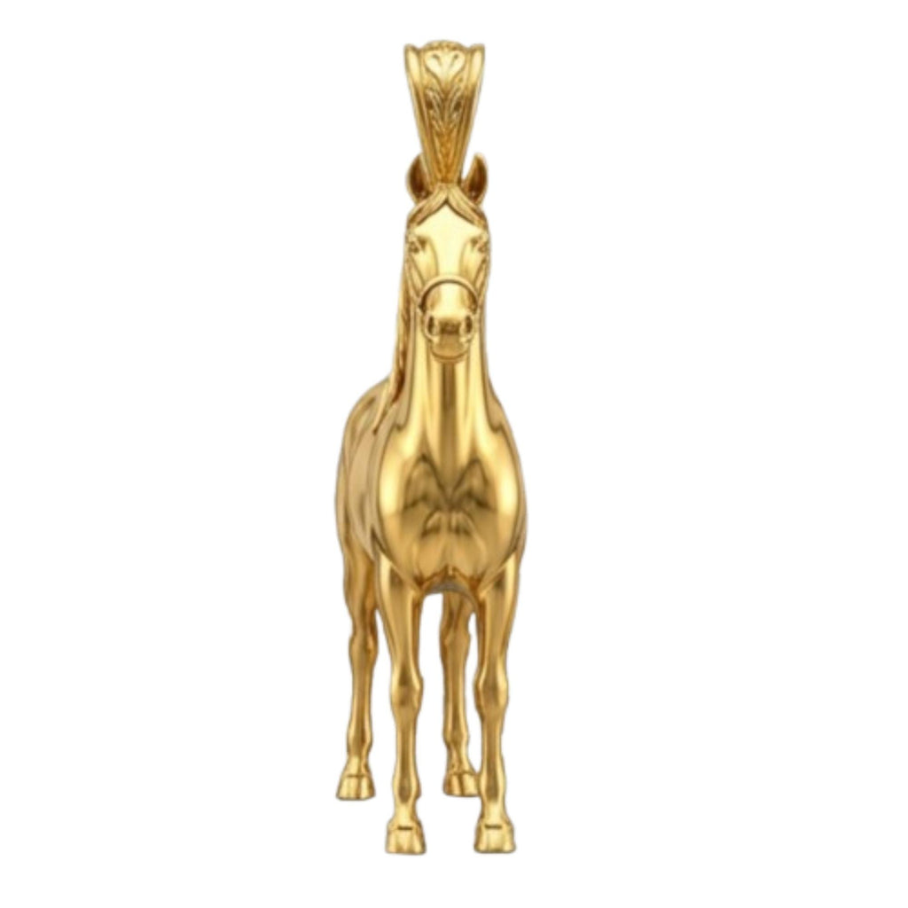 3D Horse Pendant Necklace – Gold or Sterling Silver Equestrian Jewelry