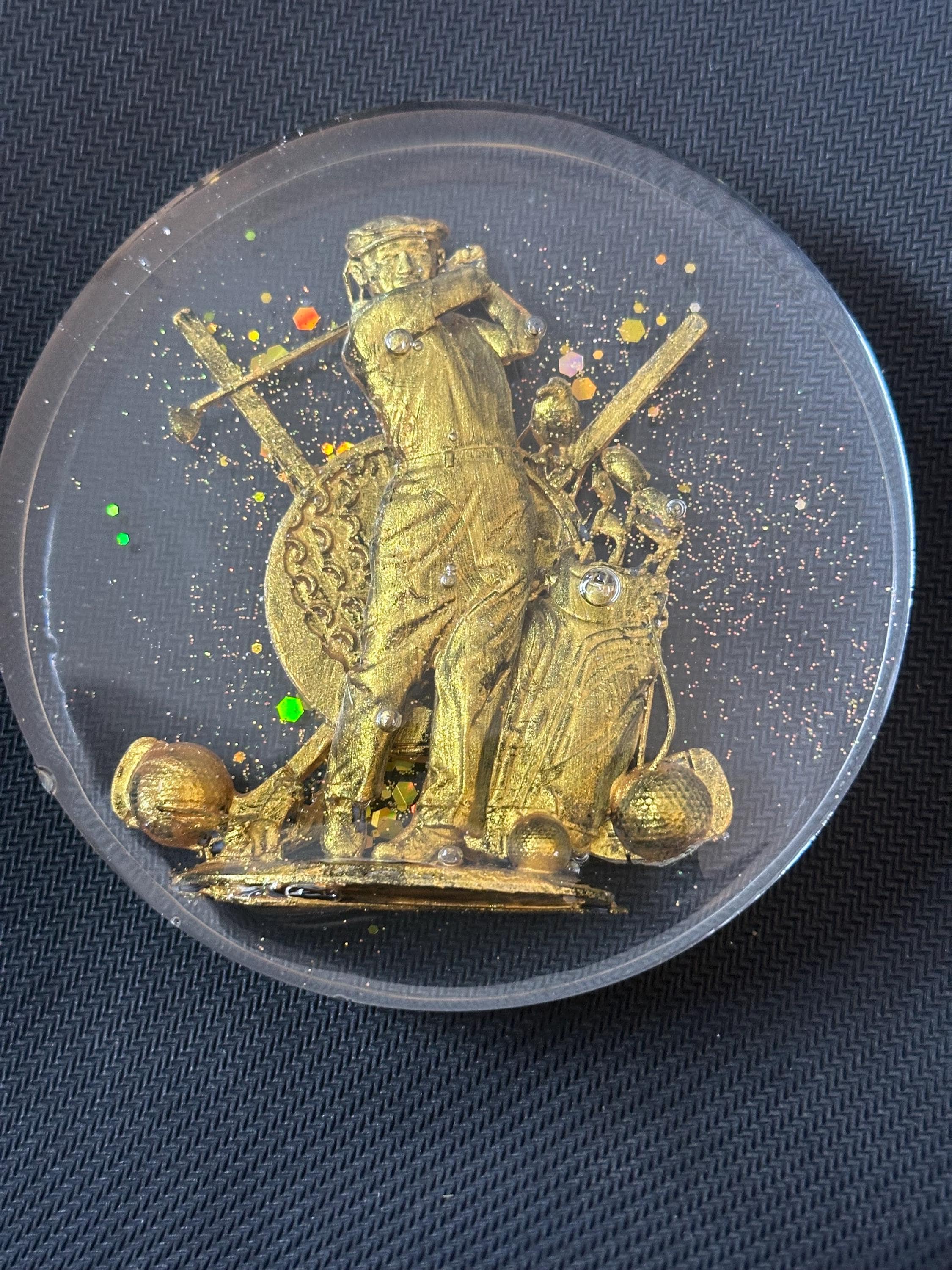 Golf trophy with golfer