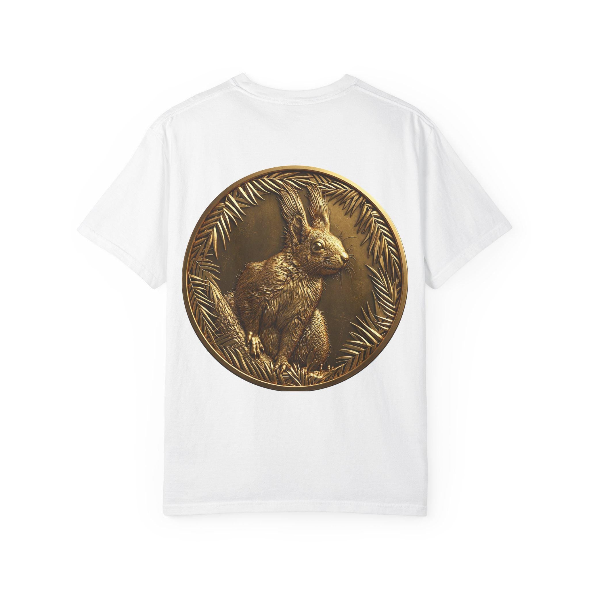 Golden Squirrel T-Shirt, 3D Wildlife Art Print, Nature Lover Apparel