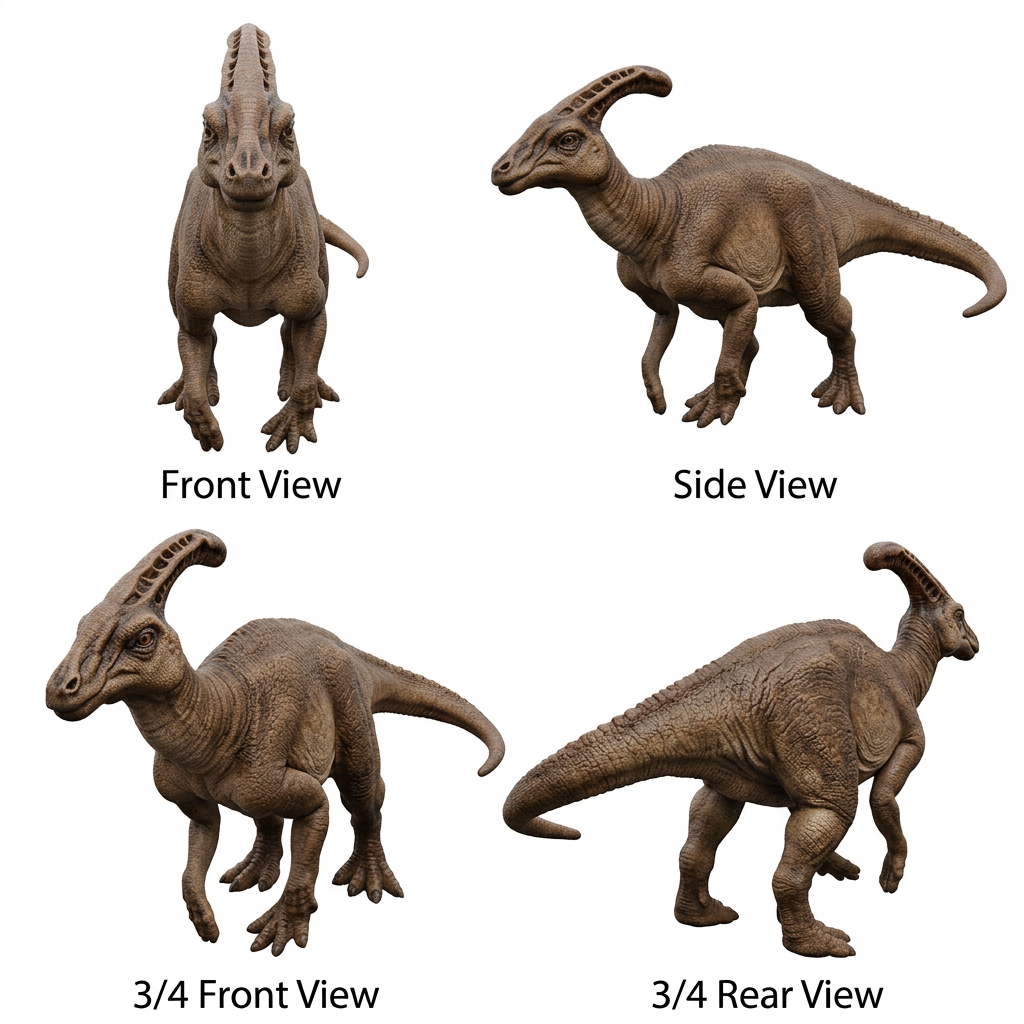 Parasaurolophus 3D Printed Model – Dinosaur Sculpture | PLA & Smooth Nylon | Various Colors | Detailed Prehistoric Collectible