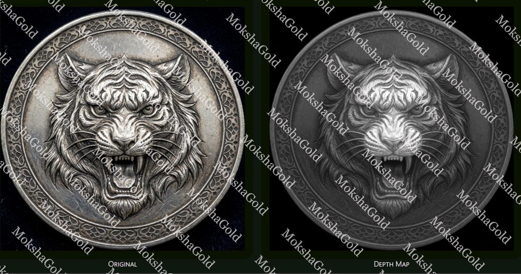 Tiger Pendant Digital Files: Laser Engraving, CNC, 3D Printing
